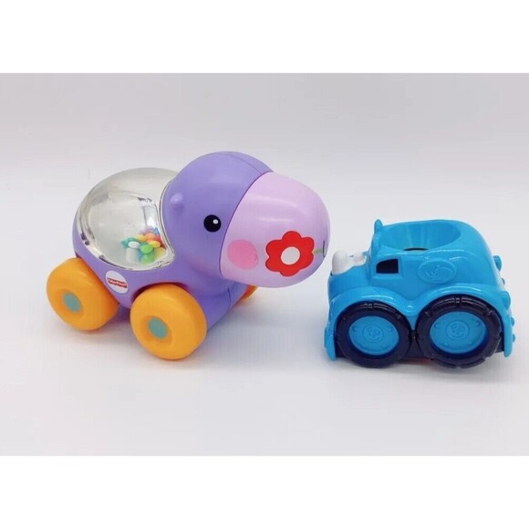 Fisher Price Poppity Pop Purple Hippo Roller Cars Baby Development Toy Poppers 2 - Picture 2 of 12